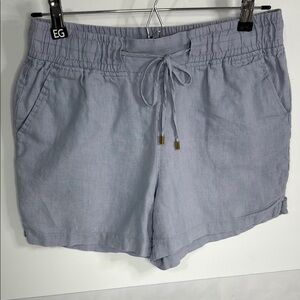 Blue High Waist Shorts with Elastic Waistband